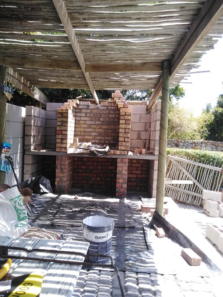Brick braai under construction — Majors Builders